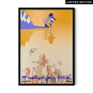 Poster Zep, 2005: Limited edition poster for the 39th Montreux Jazz Festival, July 1–16, 2005. Features a cat in a hat playing a horn by the lake, with mermaids and fish underwater.