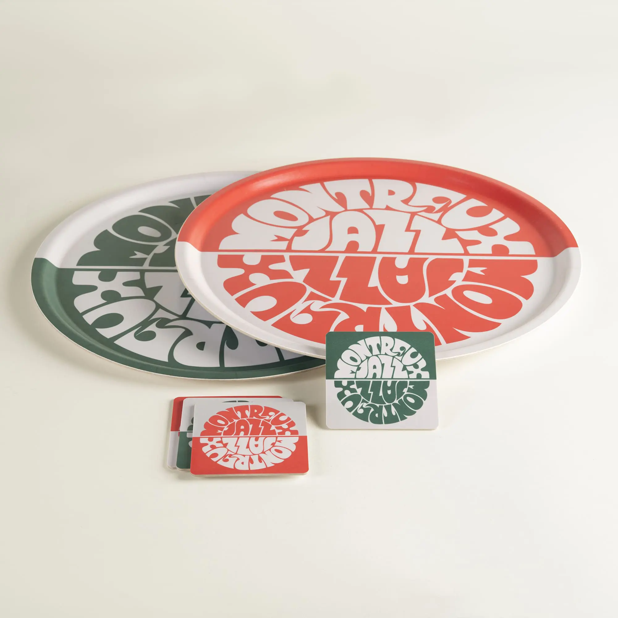 Tray Vintage, Green-Off White
