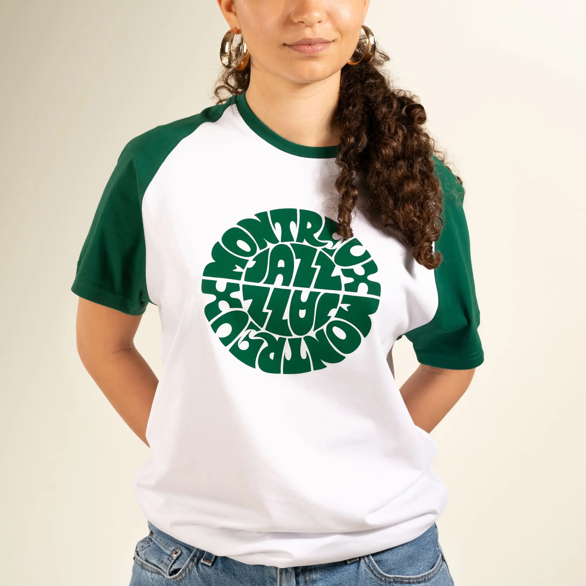 T-Shirt Vintage Baseball, Two-tone Green