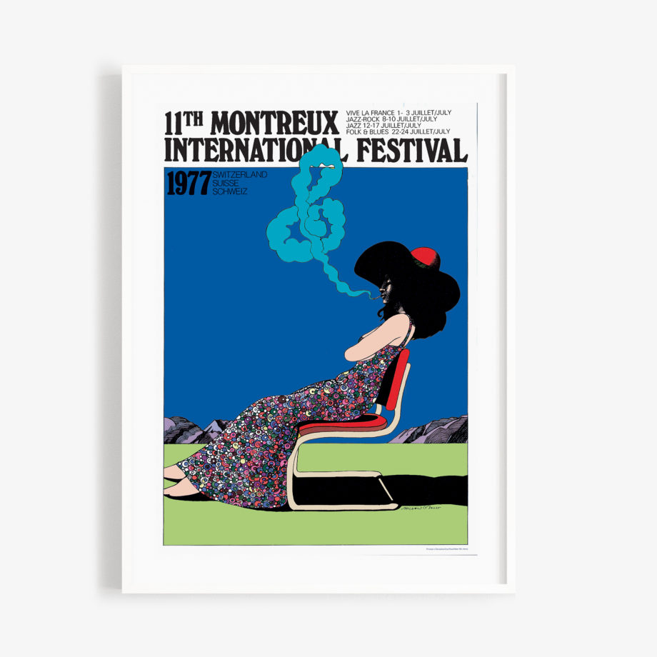 Poster Milton Glaser, 1977 Montreux Jazz Festival 30x40cm Blue