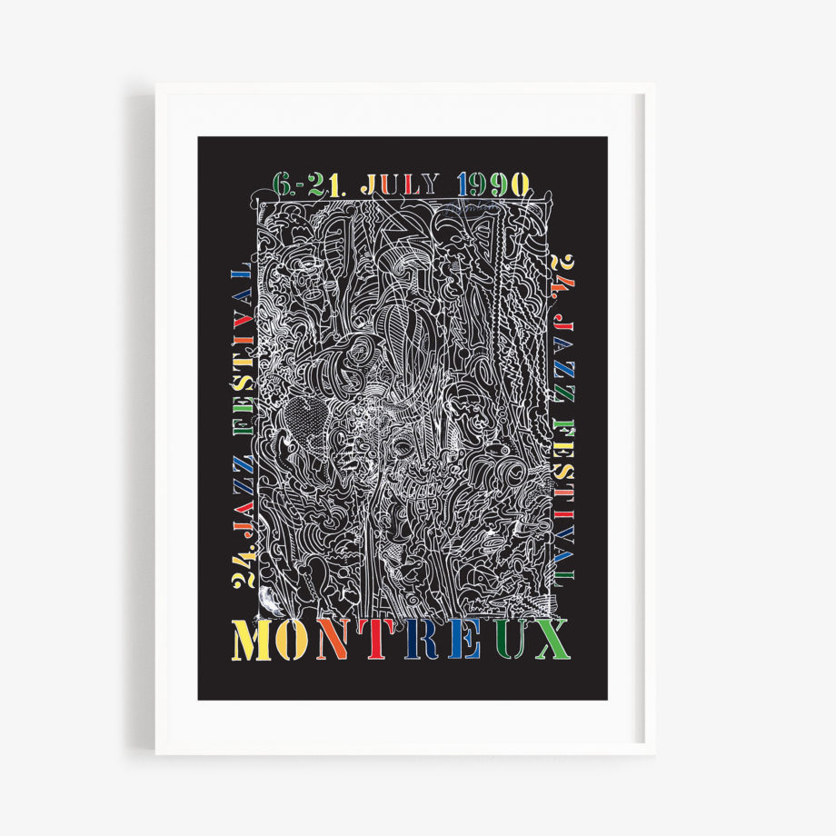 Poster Bernhard Luginbühl, 1990 Montreux Jazz Festival 30x40cm