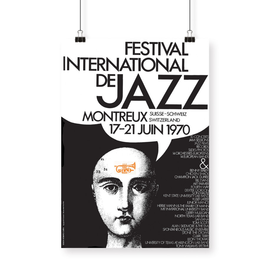 Poster Roberto Cara, 1970 Montreux Jazz Festival 70x100cm