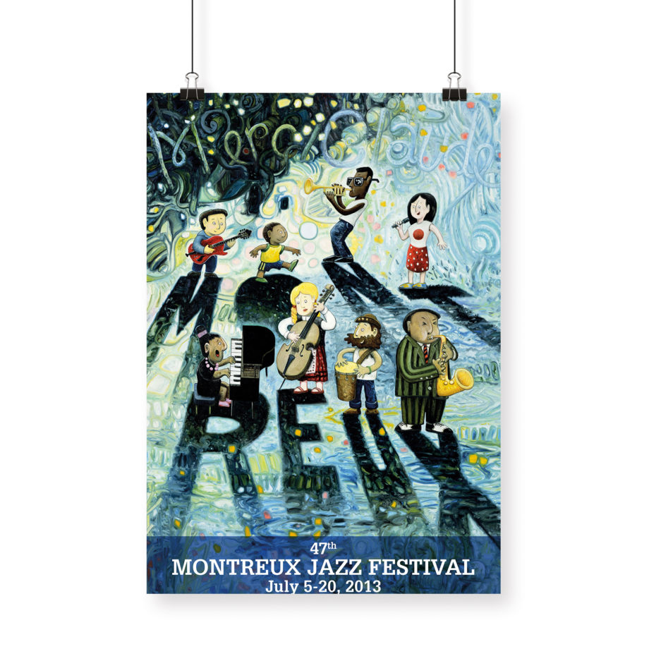 Poster Oscar Oiwa 2013 Montreux Jazz Festival 70x100cm