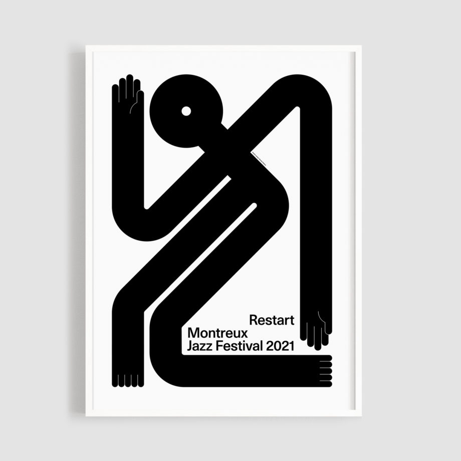 MJF21 Poster Restart 50x70 Frame - Nicolas Pellerin - Montreux Jazz Music Festival