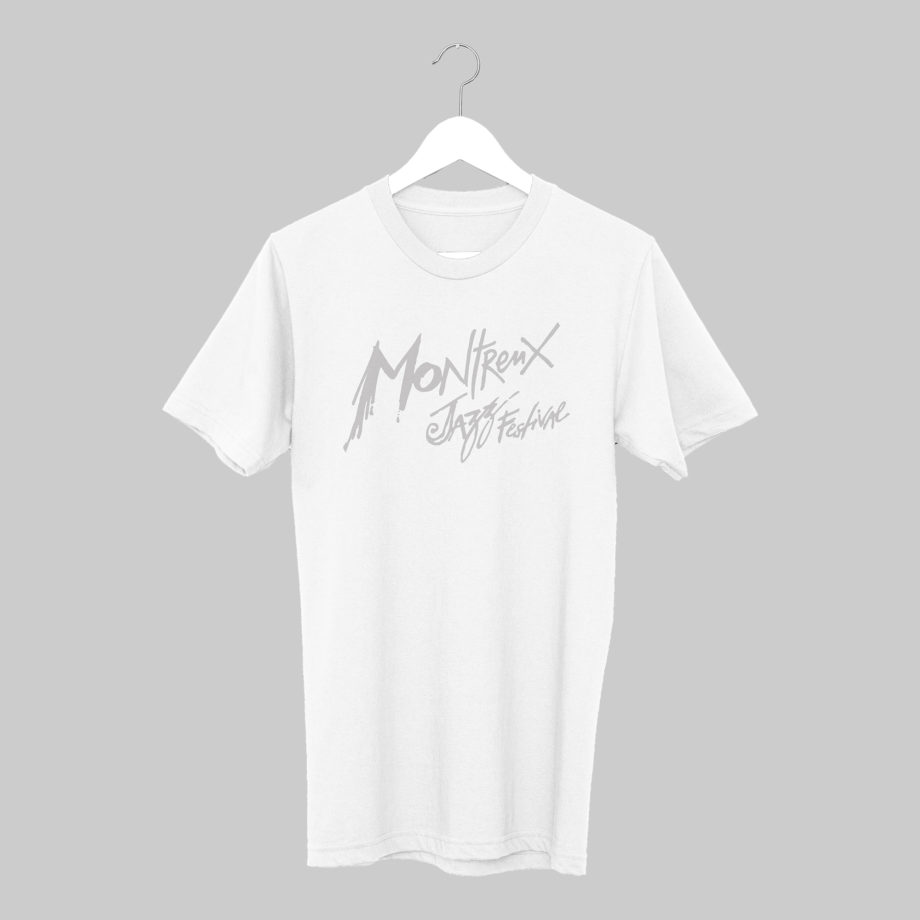 T-shirt blanc logo Tinguely Gris Montreux Jazz Music Festival