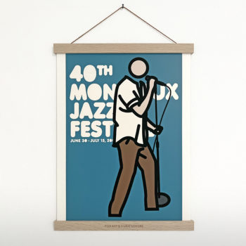 Porte-affiches en bois magnétique gravé Montreux Jazz Music Festival