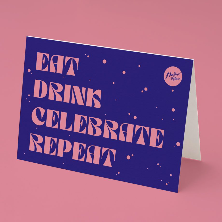 Carte de voeux Eat Drink Celebrate Repeat Montreux Jazz Music Festival