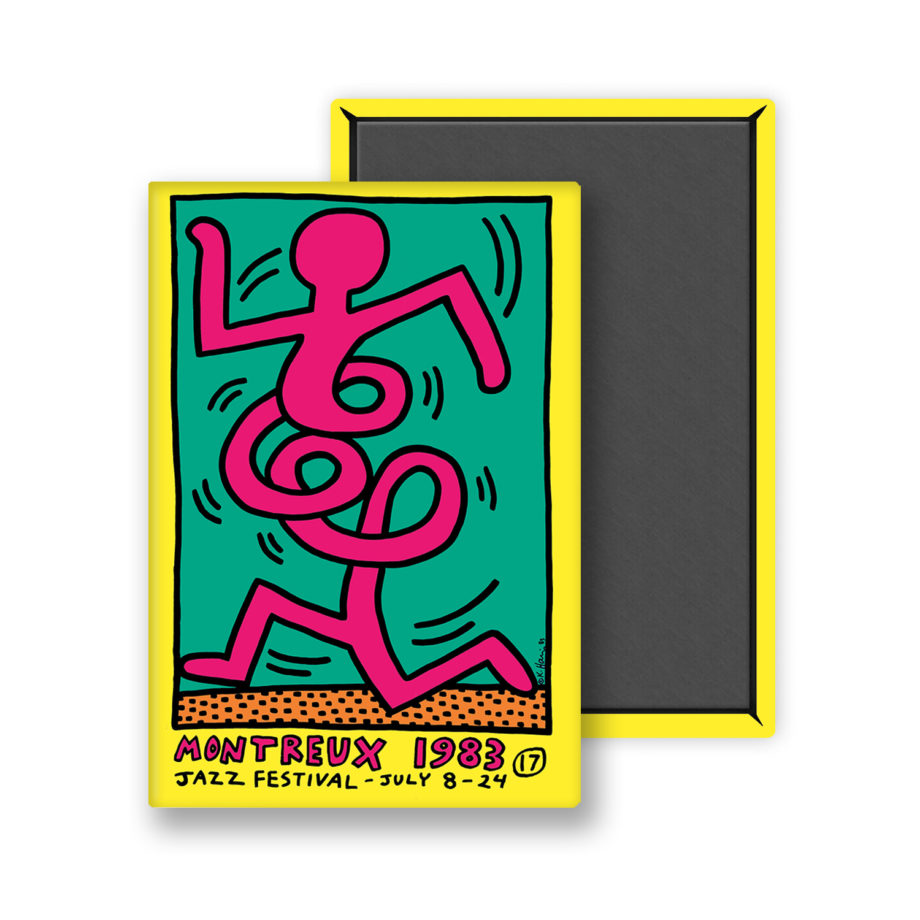 Magnet visuel affiche Keith Haring 1983 – Yellow Montreux Jazz Music Festival