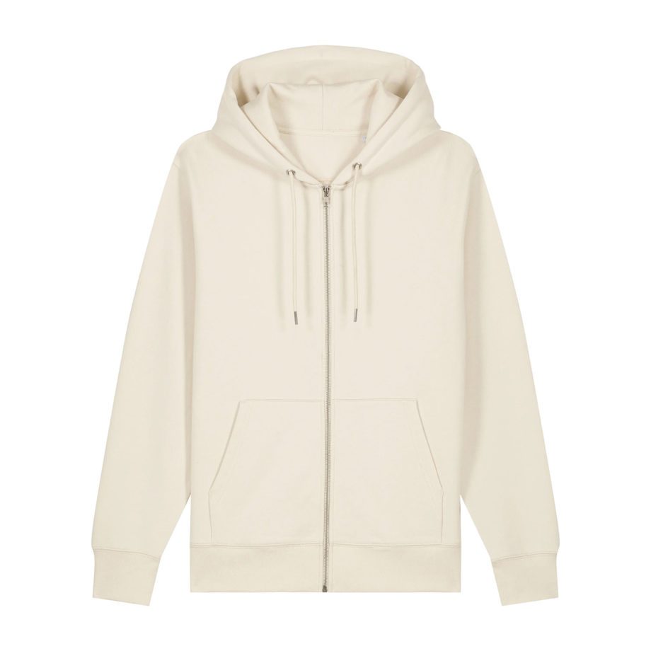 Sweat Capuche Zip avec broderie logo. Couleur Ecru Montreux Jazz Festival