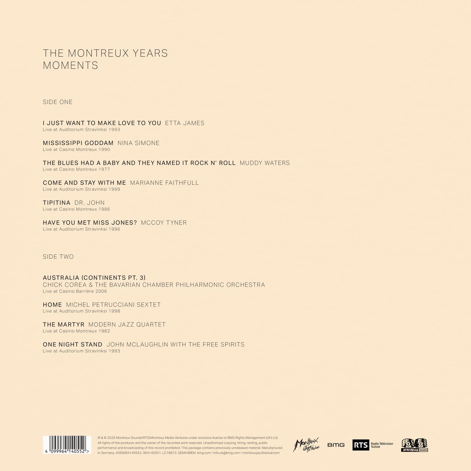 欧2discs LP Marianne Faithfull The Montreux Years BMGCAT505DLP BMG, Montreux Jazz F /00660 Marianne Faithfull, The Montreux Years, Double Vinyl - Montreux