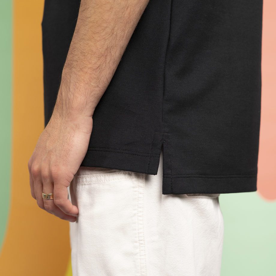 Polo cotton Pima black avec broderie Montreux Jazz Music Festival
