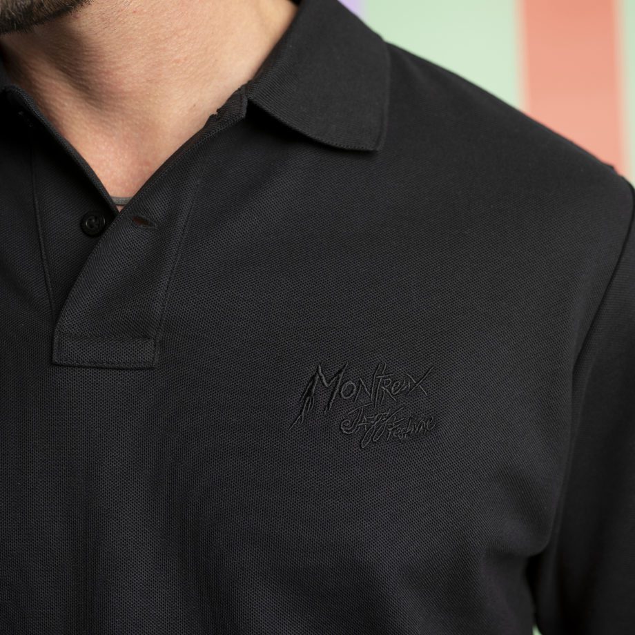 Polo cotton Pima black avec broderie Montreux Jazz Music Festival