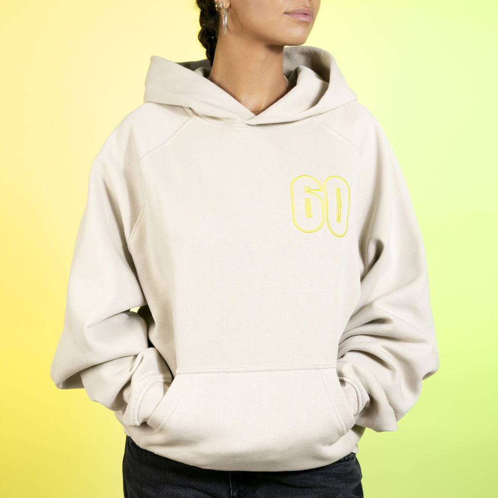 Hoodie Oversized 60, Sable Jaune Fluo